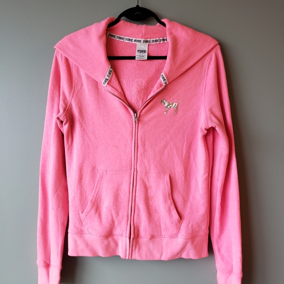 Neon Victoria's Secret PINK zip up hoodie - Picture 2 of 2